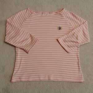 Girls Pink and White Sweater